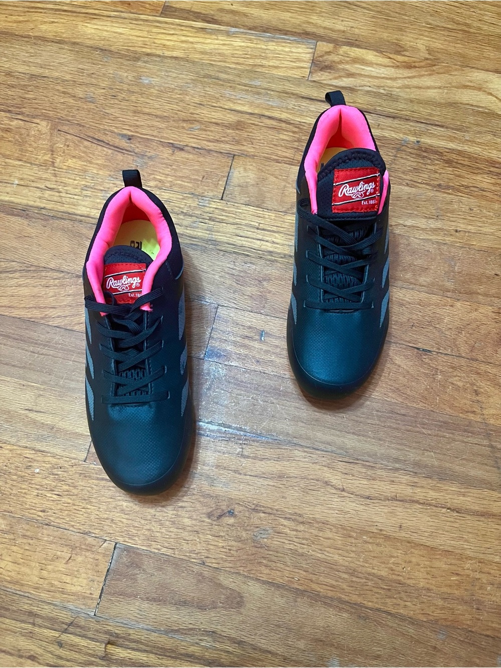 Rawlings Black Athletic Shoes with Pink Interior